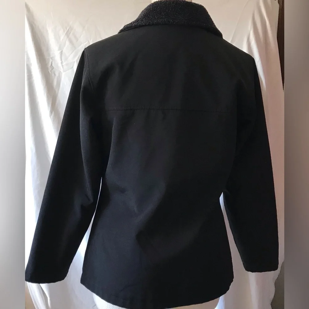 Port Authority Button Coat with Black Sherpa Collar Size 8